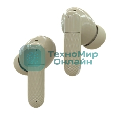 Наушники TWS More choice БВ37 бежевый, внутриканальные, Bluetooth, сенсорное управление, до 4 ч