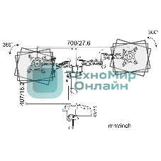 Кронштейн для мониторов Cactus CS-VM-D08-BK черный 13