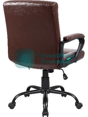 Кресло Defender MADRID коричневый, экокожа, 120 кг, механизм качания