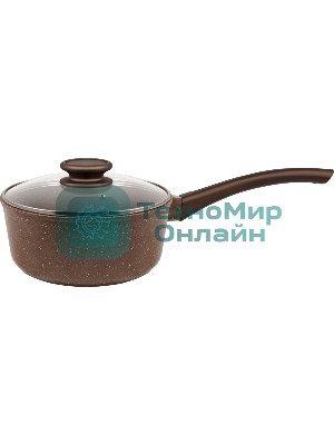 Ковш Maunfeld Carmel MF18CRM01SP из литого алюминия со стеклянной крышкой, 18 см, 1,6 л