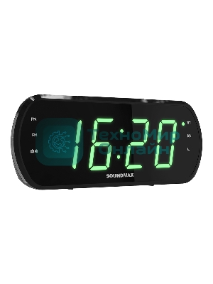 Радиочасы Soundmax SM-1562U (черный с зеленым)