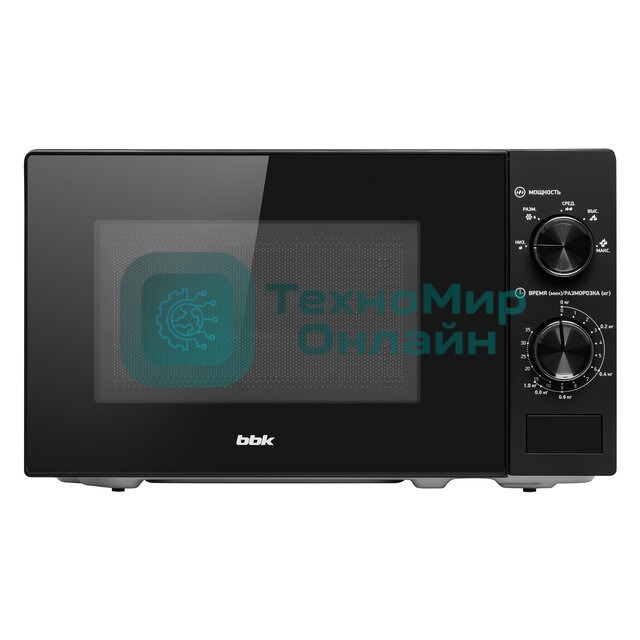 Микроволновая печь BBK 20MWS-762M/B черный, 20 л, 700 Вт, переключатели - поворотный механизм