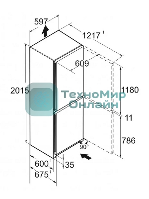 Холодильник Liebherr CBNC 5723-22 001 белый двухкамерный 255/94л морозилка снизу