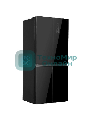 Холодильник Maunfeld MFF183NFBE черный трехкамерный 270/135л морозилка снизу, NoFrost, Side by Side