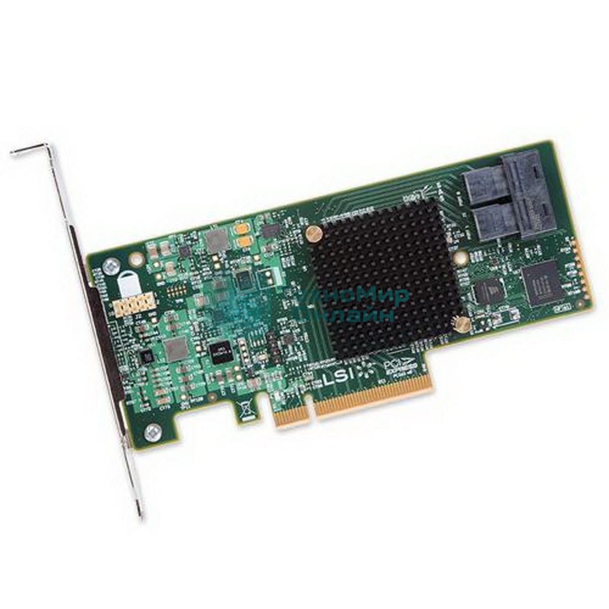 Адаптер HBA Broadcom 9300-8I SGL (LSI00344/H5-25573-00/H5-25573-00G) PCIe 3.0 x8 LP, SAS/SATA 12G HBA, 8port(2*int SFF8643), 3008 IOC, 5 (007080)