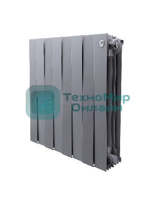 Радиатор биметаллический Royal Thermo PianoForte 500 серебристый - 8 секц.