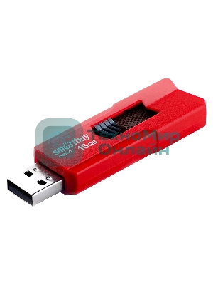 Флешка USB Smartbuy STREAM Red (SB16GbST-R3), 16Gb, USB 3.0, R/W 75/30, красный/черный
