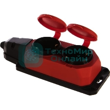 Колодка каучуковая ЭРА с/з 2 гн 16A IP44 красная (12/120/720)