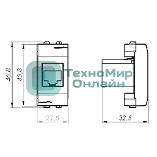 Розетка телефонная DKC Brava 76120B RJ12, 6P6C, 1 мод. белая
