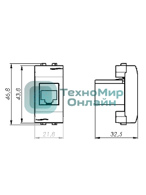 Розетка телефонная DKC Brava 76120B RJ12, 6P6C, 1 мод. белая
