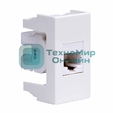 Розетка компьютерная DKC Viva 45058 RJ-45 кат.6, неэкранированная, 8P8C, Hyperline, Dual IDC, белая, 1 модуль