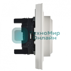 Розетка 2-местная IEK BRITE РС12-3-БрЖ с заземлением, без защитных шторок, 16А в сборе, жемчуг
