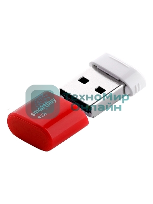 Флешка USB Smartbuy LARA Red (SB4GbLara-R), 4Gb, USB 2.0, R/W 15/5, красный/белый