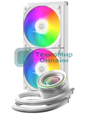 Система жидкостного охлаждения ID-Cooling FX240 Inf ARGb Soc-AM5/AM4/1200/1700/1851 белый 4-pin 27.2dB Al+Cu 300W Ret (FX240 INF белый)