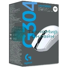 Мышь беспроводная Logitech G304 Lightspeed белый, 12000 dpi, радиоканал, USB, кнопки - 6