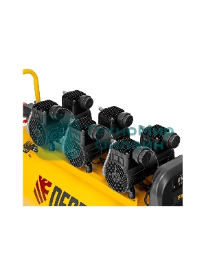 Компрессор безмасл. малошумн. Denzel DLP-4500/150, 4,5 кВт, 3х1,5 кВт,150 л, 2850 об/мин,750 л/мин