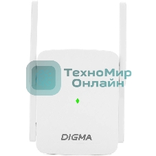 Повторитель беспроводного сигнала Digma D-WR310 (D-WR310V2) N300 Wi-Fi белый