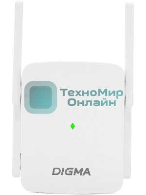 Повторитель беспроводного сигнала Digma D-WR310 (D-WR310V2) N300 Wi-Fi белый