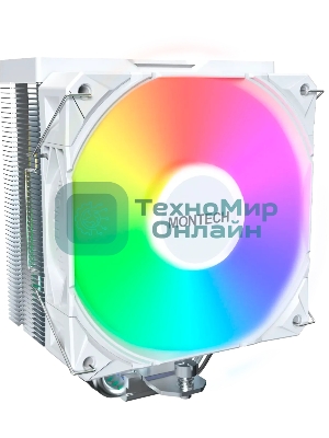 Устройство охлаждения(кулер) Montech NX400 ARGb Soc-AM5/AM4/1200/1700/1851 белый 4-pin 34.17dB Al+Cu 220W Ret (NX400ARGbWH)