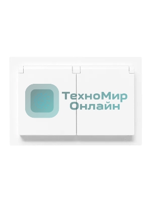 Розетка 2-м EKF UP1-SOW-211-44 СП Эпика 16А IP44 с заземл. защ. шторки с рамкой с крышками механизм бел.