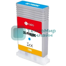 Картридж струйный G&G GG-PFI030C PFI-030C голубой (55мл) для Canon imagePrograf TA-20/30 TM-240/340