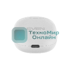 Наушники TWS SVEN E-727BT белый, вкладыши, Bluetooth, сенсорное управление, до 24 ч