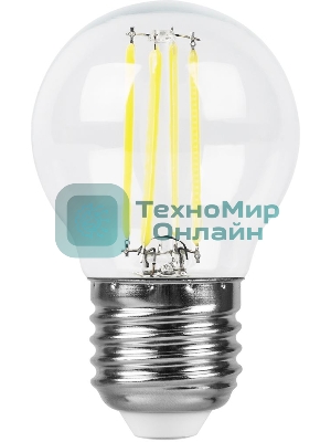 Лампа светодиодная Feron LB-61 филаментная 5W 230V E27 4000K