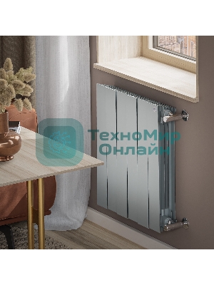 Радиатор биметаллический Royal Thermo PianoForte 500 серебристый - 6 секц.