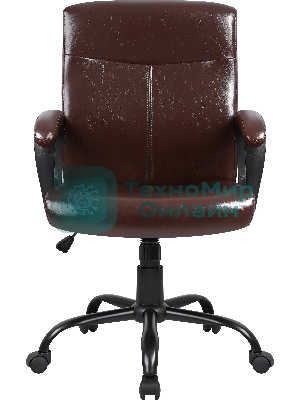 Кресло Defender MADRID коричневый, экокожа, 120 кг, механизм качания