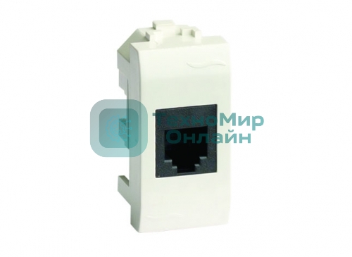 Розетка телефонная DKC Brava 76120B RJ12, 6P6C, 1 мод. белая