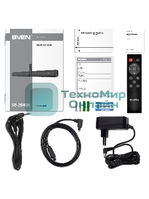 Саундбар SVEN SB-2040A, черный (40 Вт, Bluetooth, HDMI, ПДУ, Optical, USB, дисплей)