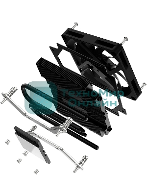 Кулер для процессора ID-COOLING IS-23i черный LGA1851/1700/1200/115X низкопрофильный высота 23мм (48шт/кор, TDP 45W, PWM, 2 тепл.трубки, медная база, FAN 80мм) BOX