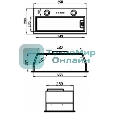 Вытяжка встраиваемая Maunfeld Thames 601M черный, 60 см, 520 куб. м/ч, 45 дБ