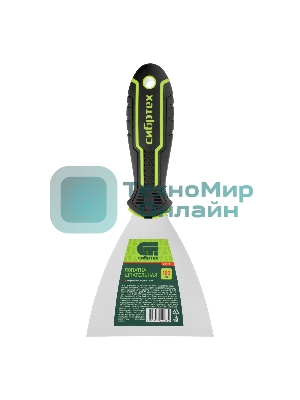 Шпательная лопатка из нержавеющей стали Сибртех 100 мм, двухкомпонентная рукоятка