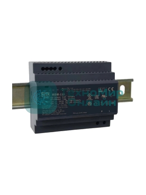 Блок питания AC-DC, 150Вт, вход 85-264 В AC 47-63Гц,120-370В DC, выход 24В,6.25А, рег. выхода 21.6-29В, в кожухе на DIN-рейку