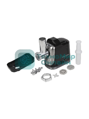 Мясорубка электрическая Zigmund & Shtain ZMG-043 черный, 1500 Вт, 1.5 кг/мин, реверс, защита от перегрузки, насадки - 4