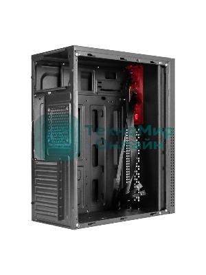 Компьютерный корпус Miditower ExeGate AA-443 (ATX, без БП, 2*USB+HD Audio, черный)