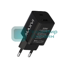 Сетевое зарядное устройство Maxvi A354PD Type-C 20W PD3.0 + USB 2.4A, черный
