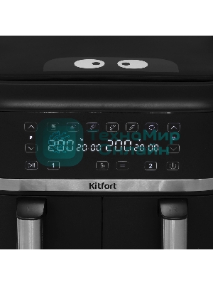Аэрогриль Kitfort КТ-2248 черный, 2850 Вт, 7.6 л, сенсор, 6 программ