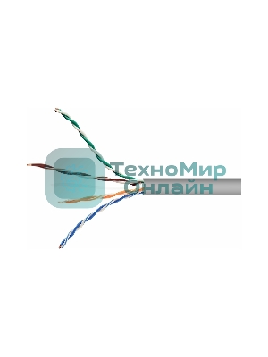 Кабель Cablexpert, UTP5e, 4 пары, 0.51 мм, CCA, однож., 305 м, серый