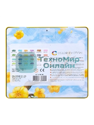 Карандаши цветные Deli EC00225 Color Emotion, трехгранный профиль, липа, 24 цвета, металлическая коробка (24шт)