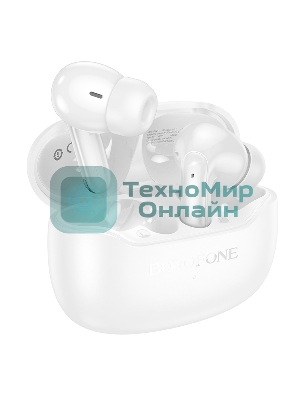Наушники TWS BOROFONE FQ1 белый, внутриканальные, Bluetooth, сенсорное управление, до 7 ч