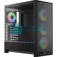 Корпус Ocypus Delta C70 BK ARGB, Midi-Tower, чёрный, 4 x 120 мм