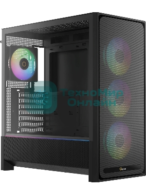 Корпус Ocypus Delta C70 BK ARGB, Midi-Tower, чёрный, 4 x 120 мм