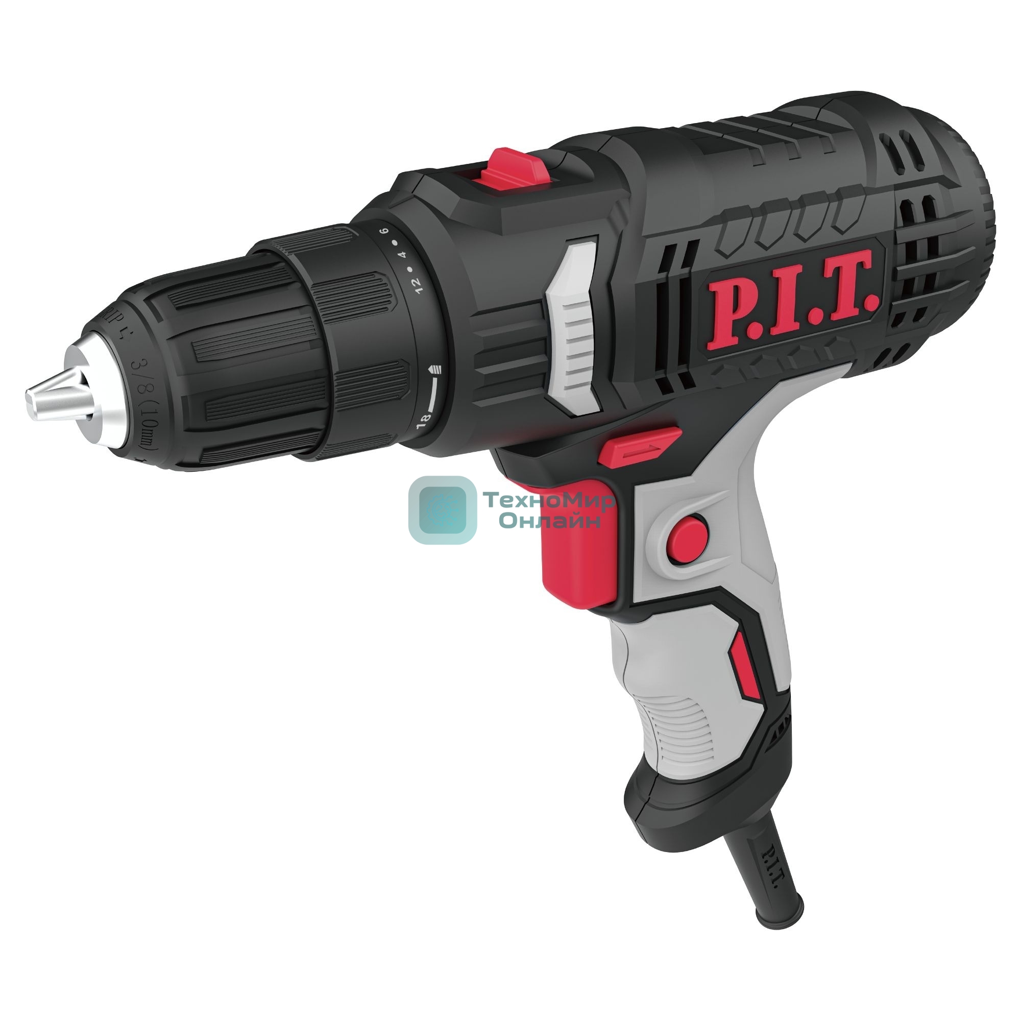 Дрель-шуруповерт P.I.T. PBM10-C3, 400Вт, 35 Нм, щеточный