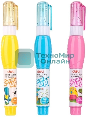 Ручка корректор Deli E39299 шариковый белый 7мл