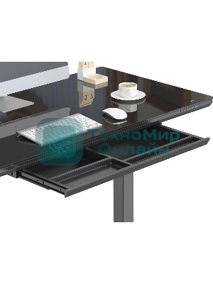 Стол игровой Cactus CS-EGD-BBK столешница стекло черный, каркас черный