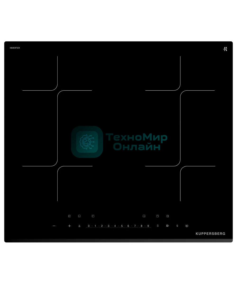 Варочная поверхность Kuppersberg/Варочная поверхность Kuppersberg, индукция, High-Tech, 9 уровней мощности, inverter, таймер, пауза, Booster, автоматическое отключение, Flexi-zone, слайдерное управление, поддержание тепла, черный