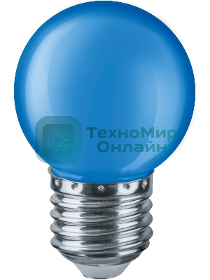 Лампа светодиодная Navigator NLL-G45-1-230-B-E27 1 Вт шар E27 220-240В син.