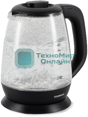 Чайник электрический Starwind SKS3036 1.7л. 2200Вт черный корпус: стекло